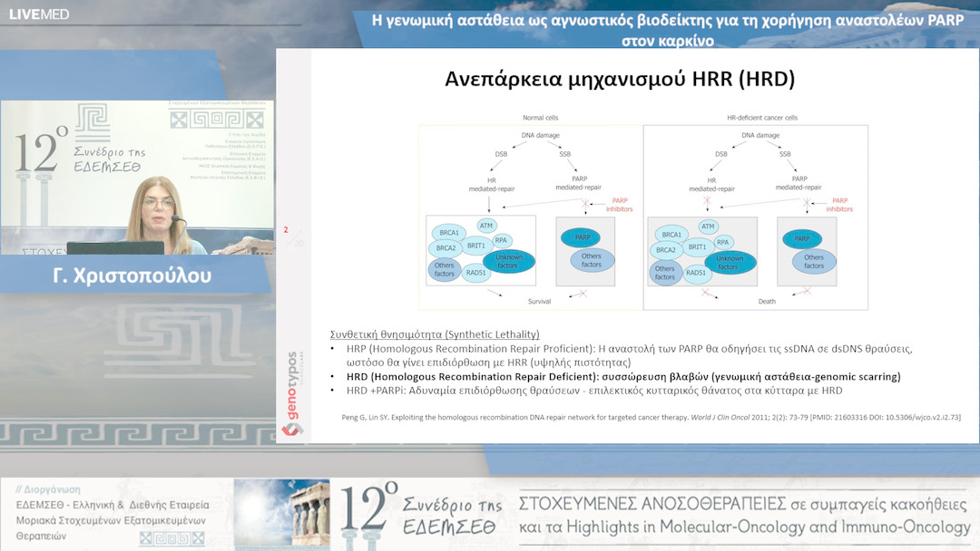 17 Γ. Χριστοπούλου - Η γενωμική αστάθεια ως αγνωστικός βιοδείκτης για τη χορήγηση αναστολέων PARP στον καρκίνο 
