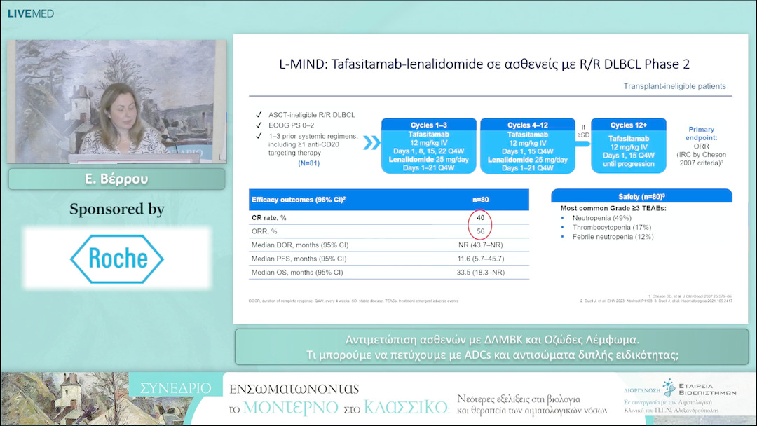 20 Ε. Βέρρου - Αντιμετώπιση ασθενών με ΔΛΜΒΚ και Οζώδες Λέμφωμα. Τι μπορούμε να πετύχουμε με ADCs και αντισώματα διπλής ειδικότητας; 