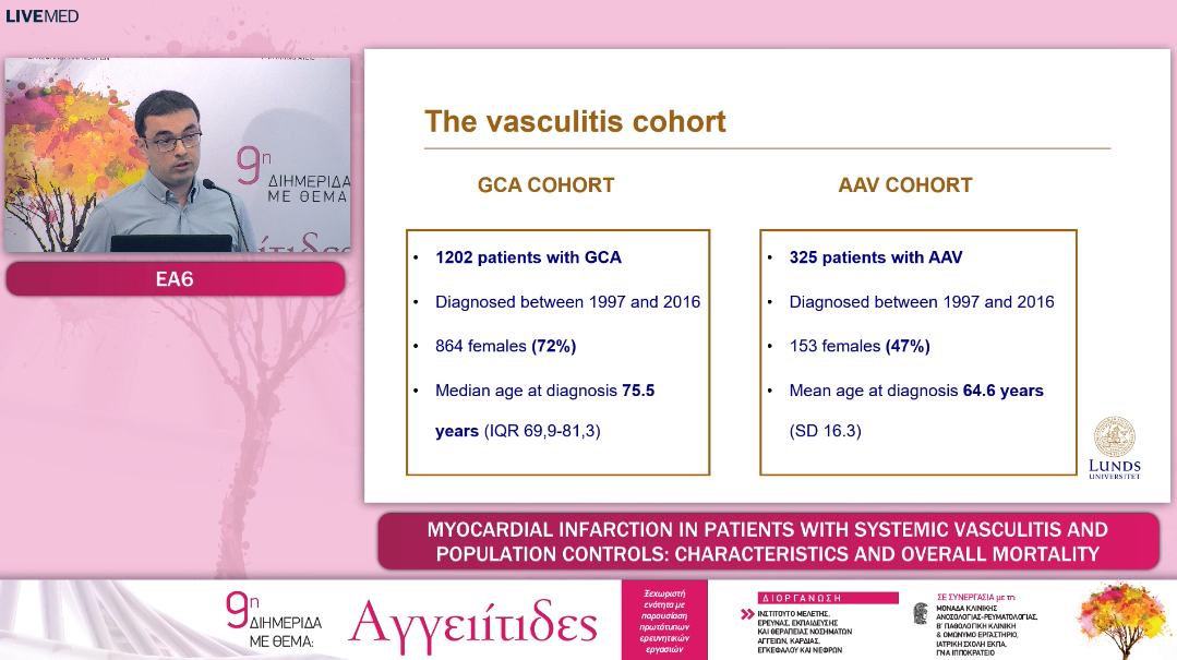 06 ΕΑ6: Myocardial Infarction in Patients With Systemic Vasculitis and Populationcontrols: Characteristics and Overall Mortality