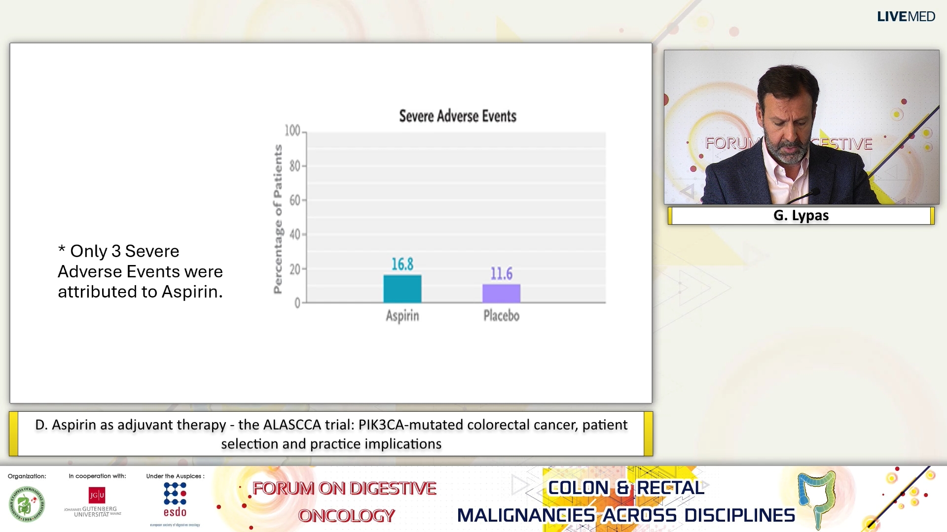 11 G. Lypas - D. Aspirin as adjuvant therapy - the ALASCCA trial: PIK3CA-mutated colorectal cancer, patient selection and practice implications. 