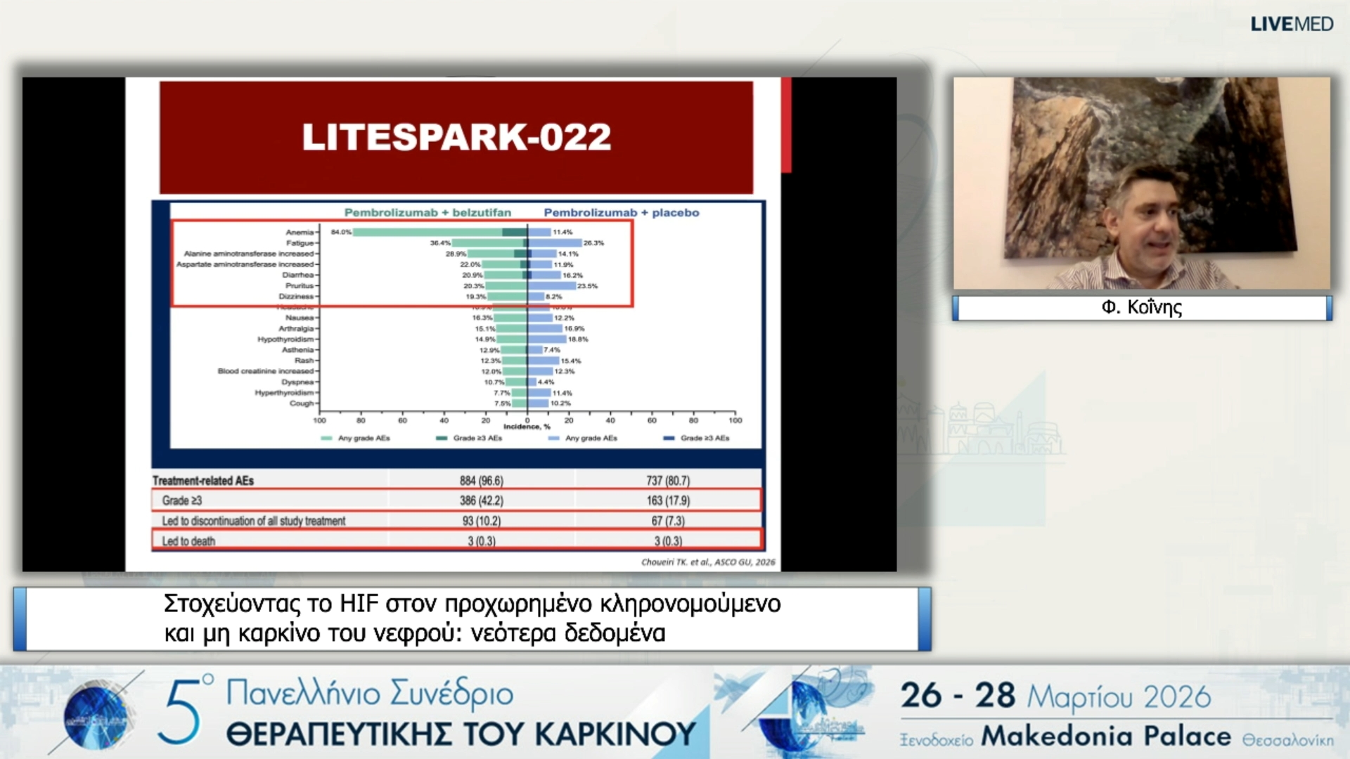 64 Φ. Κοΐνης - Στοχεύοντας το ΗIF στον προχωρημένο κληρονομούμενο και μη καρκίνο του νεφρού: νεότερα δεδομένα