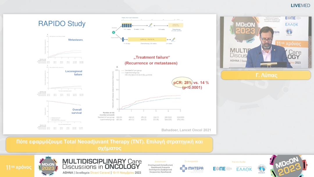 05 Γ. Λύπας - Πότε εφαρμόζουμε Total Neoadjuvant Therapy (ΤΝΤ).  Επιλογή στρατηγική και σχήματος 