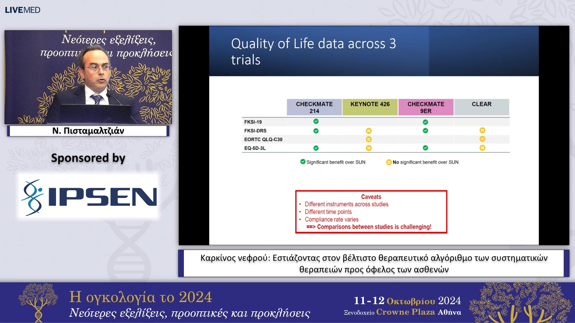 12 Ν. Πισταμαλτζιάν - Καρκίνος νεφρού: Εστιάζοντας στον βέλτιστο θεραπευτικό αλγόριθμο των συστηματικών θεραπειών προς όφελος των ασθενών 