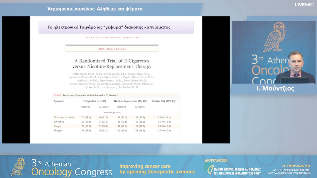 14  Ι. Μούντζιος - Άτμισμα και καρκίνος: Αλήθειες και ψέματα.