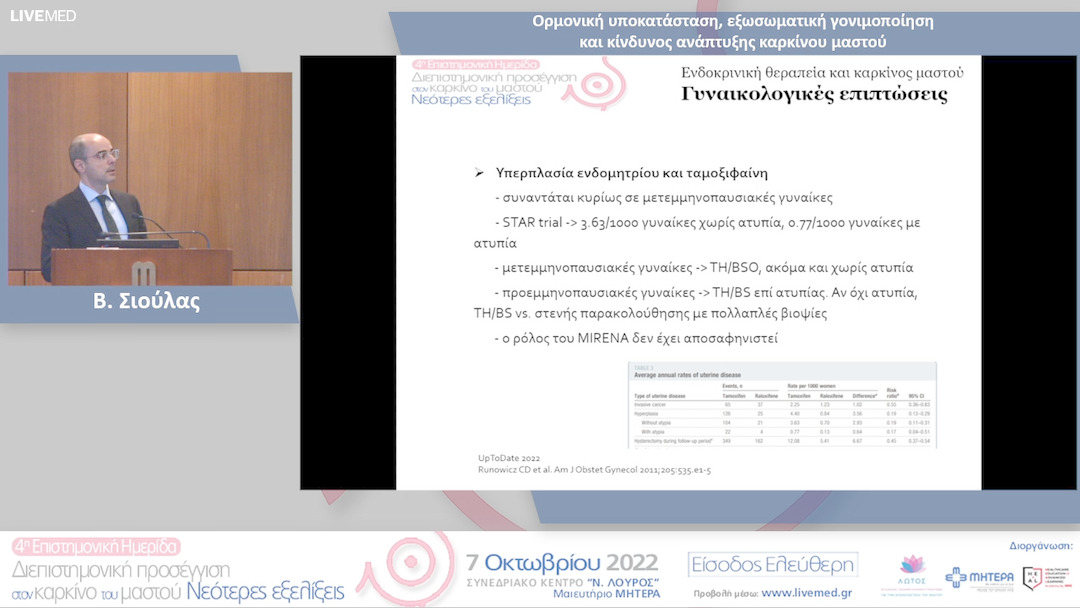 12 Β. Σιούλας - Αναγνώριση και αντιμετώπιση των επιπτώσεων της ενδοκρινικής θεραπείας στον καρκίνο μαστού