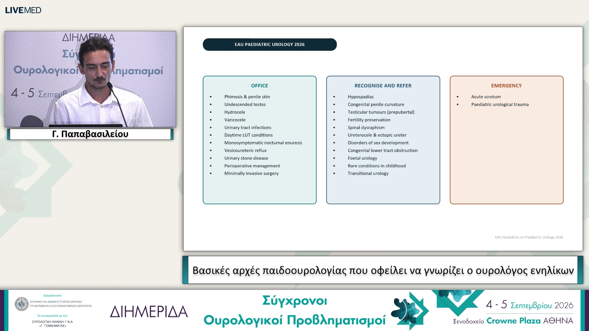 13 Γ. Παπαβασιλείου - Βασικές αρχές παιδοουρολογίας που οφείλει να γνωρίζει ο ουρολόγος ενηλίκων.