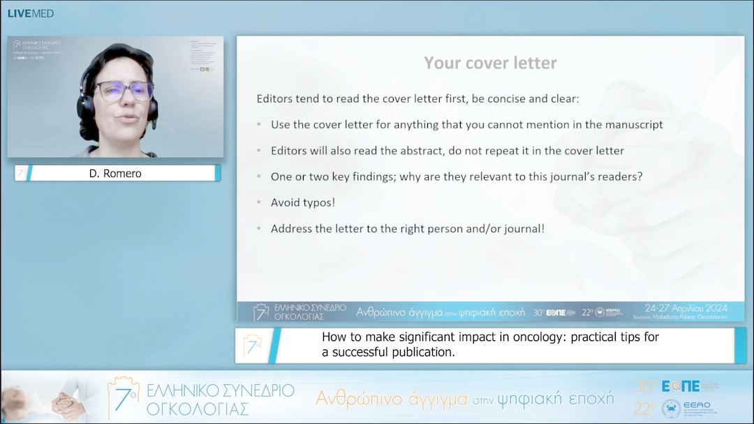 09 D. Romero - Ηοw to make significant impact in oncology: practical tips for a successful publication. 