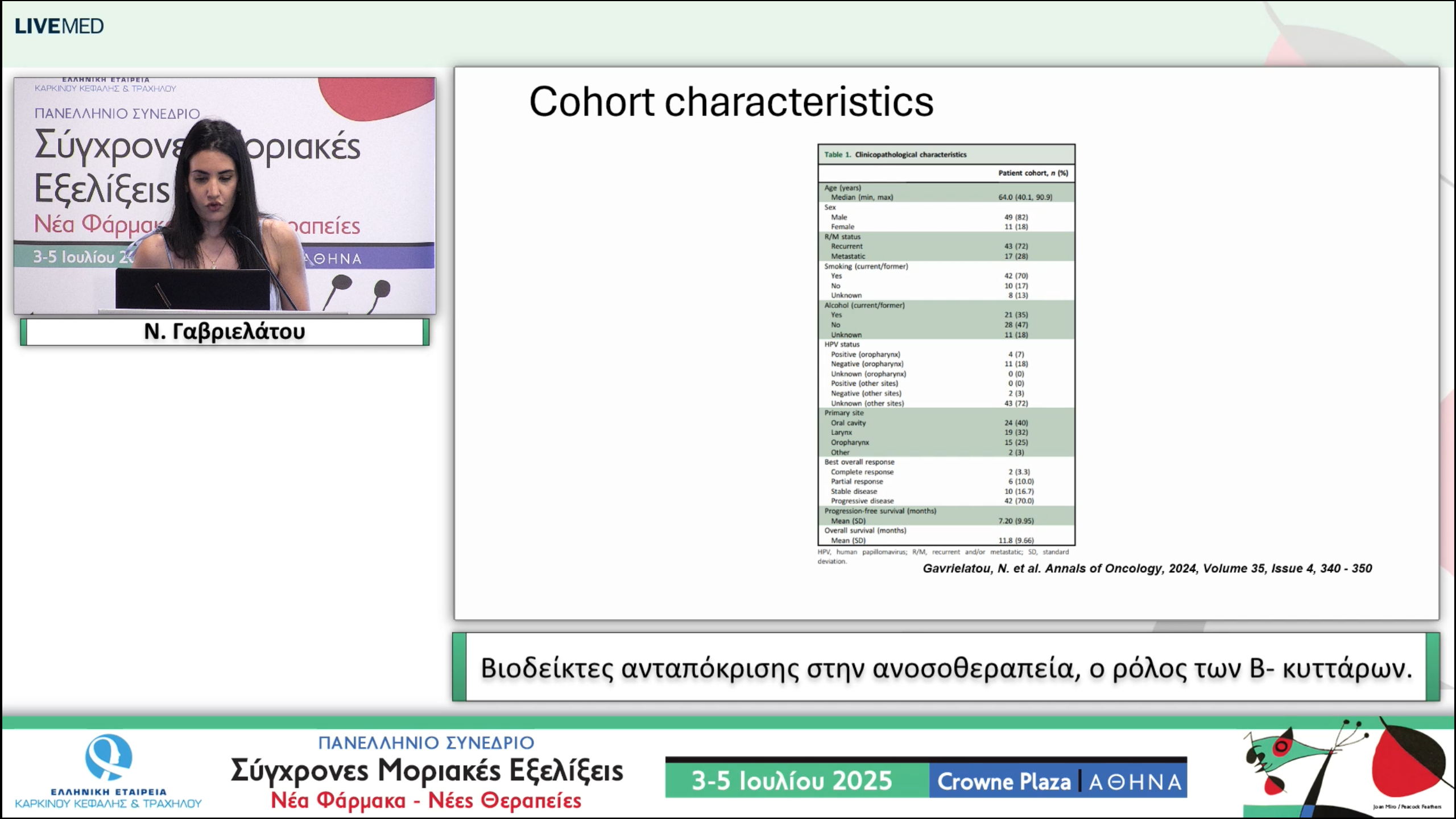 05 Ν. Γαβριελάτου - Βιοδείκτες ανταπόκρισης στην ανοσοθεραπεία, ο ρόλος των Β- κυττάρων.