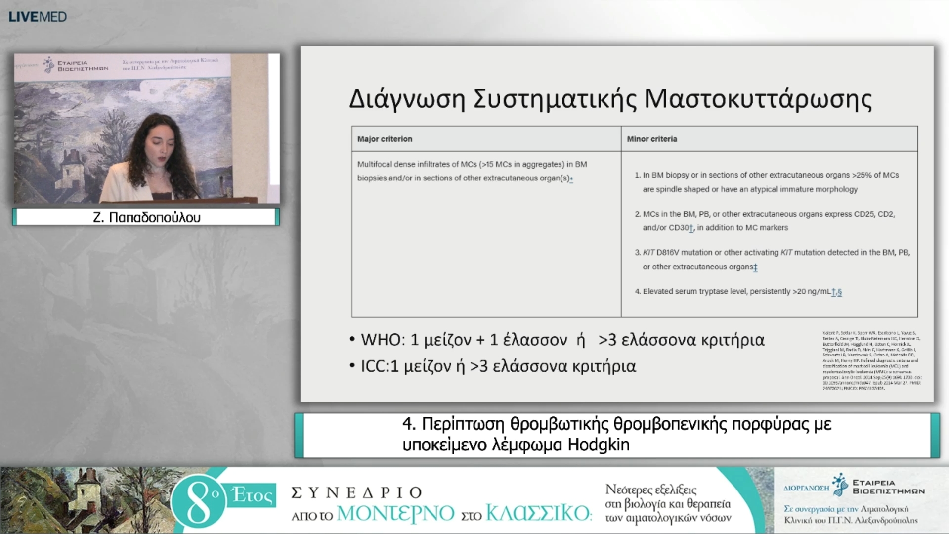 08 Ζ. Παπαδοπούλου - Περίπτωση λεμφώματος υψηλής κακοήθειας με συνυπάρχουσα συστηματική μαστοκυττάρωση (SM)