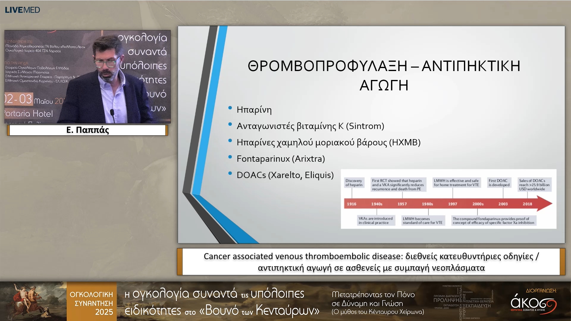 16 Ε. Παππάς - Cancer associated venous thromboembolic disease: διεθνείς κατευθυντήριες οδηγίες / αντιπηκτική αγωγή σε ασθενείς με συμπαγή νεοπλάσματα