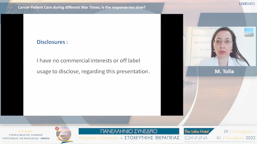 10 M. Tolia - Cancer Patient Care during different War Times; is the response too slow? 