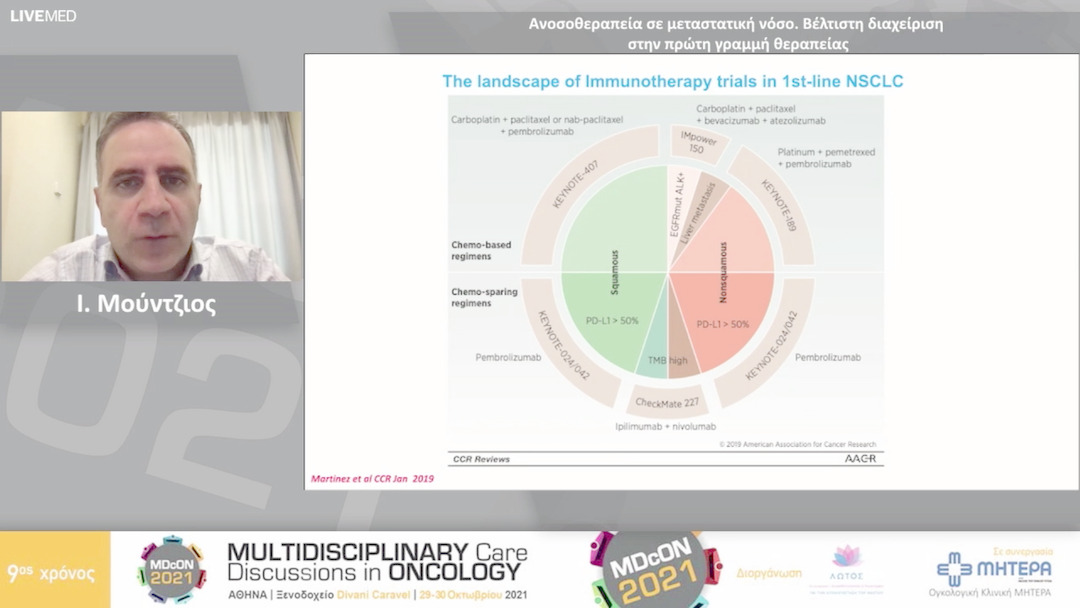 09 Ι. Μούντζιος - Ανοσοθεραπεία σε μεταστατική νόσο. Βέλτιστη διαχείριση στην πρώτη γραμμή θεραπείας 