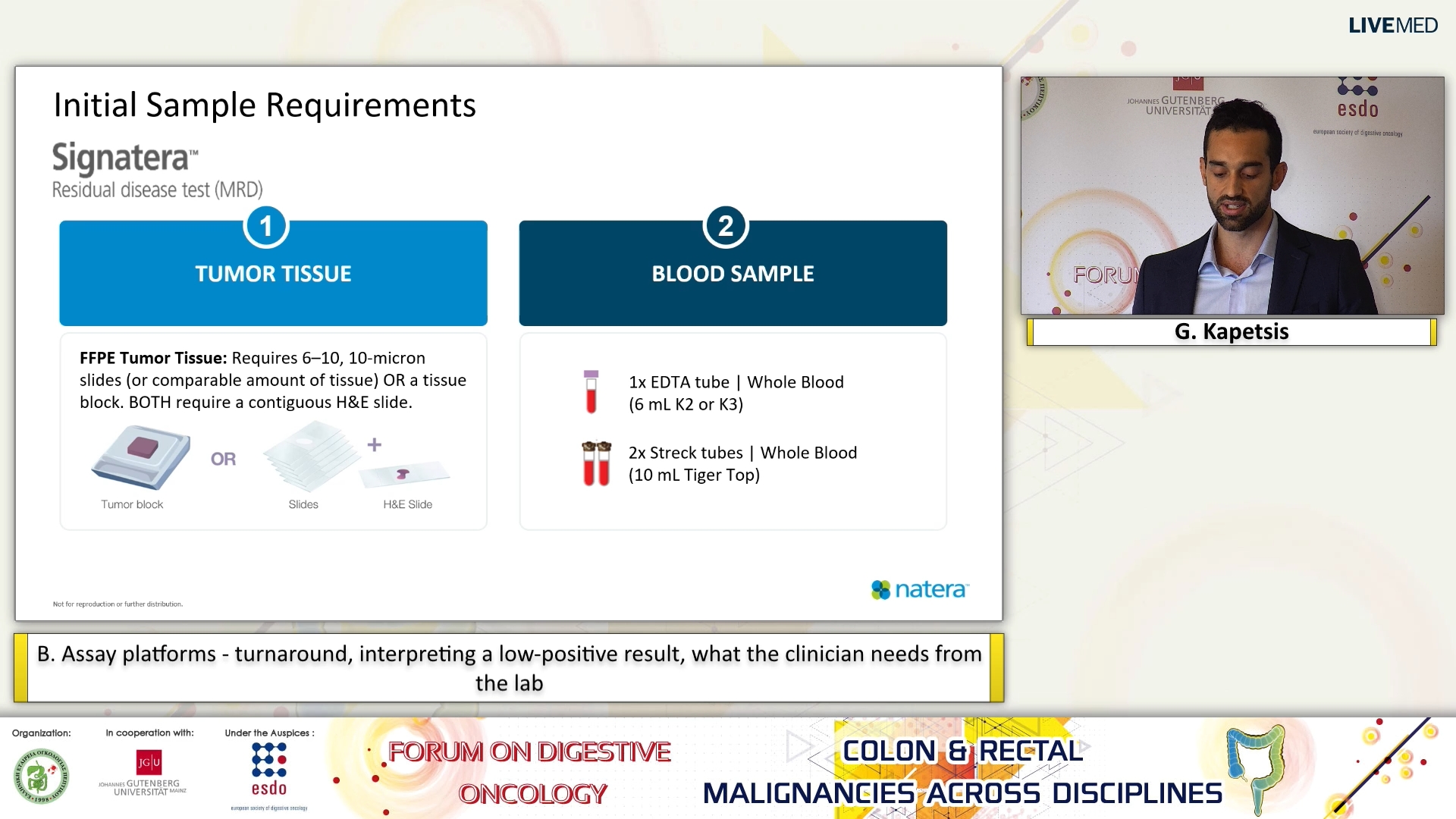 14 G. Kapetsis - B. Assay platforms - turnaround, interpreting a low-positive result, what the clinician needs from the lab.