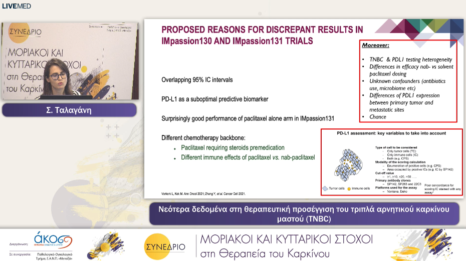 20 Σ. Ταλαγάνη - Νεότερα δεδομένα στη θεραπευτική προσέγγιση του τριπλά αρνητικού καρκίνου μαστού (TNBC) 
