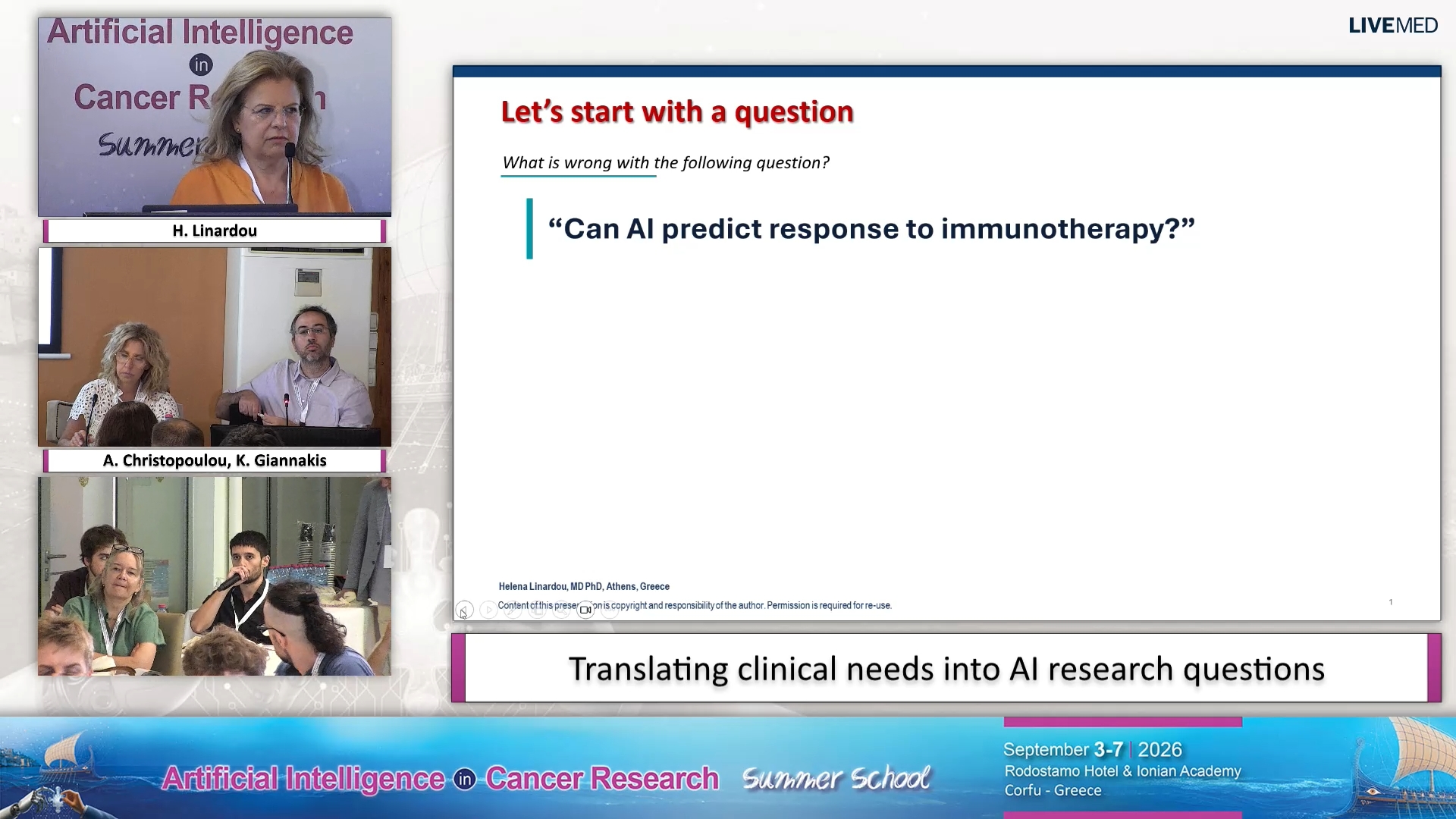 03 H. Linardou - Translating clinical needs into AI research questions