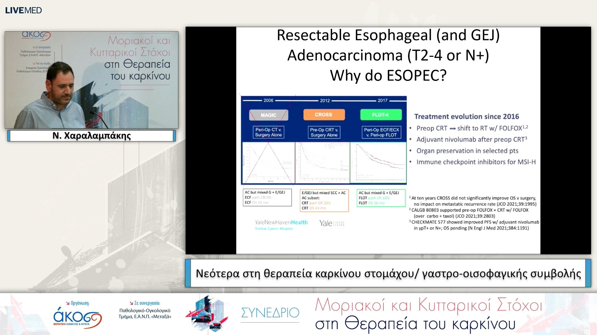 15 Ν. Χαραλαμπάκης - Νεότερα στη θεραπεία καρκίνου στομάχου/ γαστρο-οισοφαγικής συμβολής