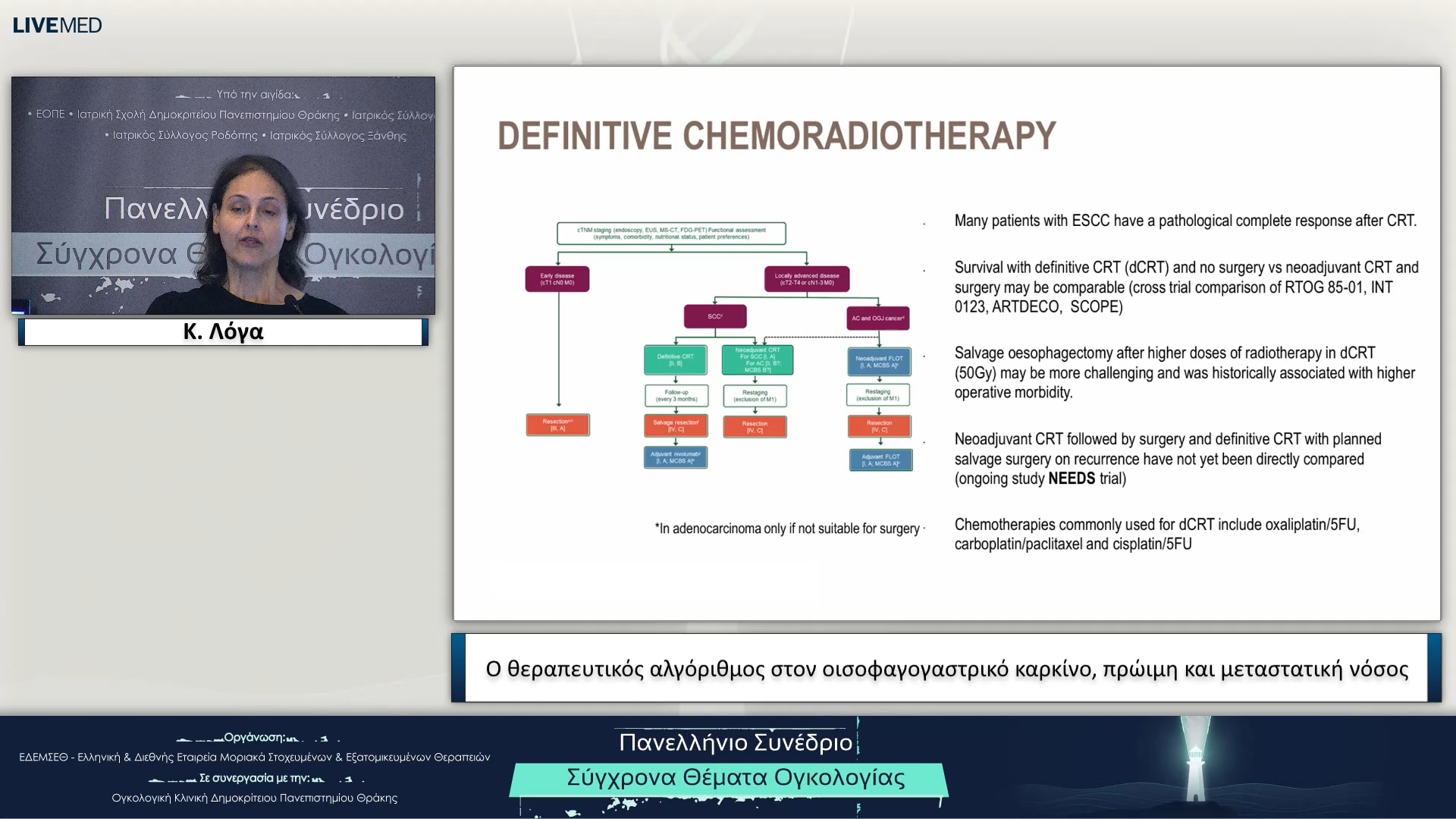 22 Κ. Λόγα - Ο θεραπευτικός αλγόριθμος στον οισοφαγογαστρικό καρκίνο, πρώιμη και μεταστατική νόσος