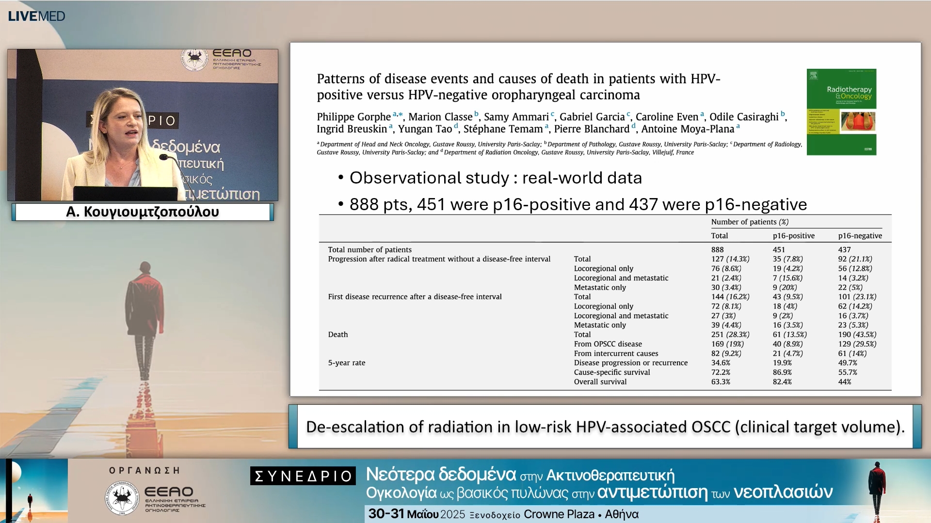 16 Α. Κουγιουμτζοπούλου - De-escalation of radiation in low-risk HPV-associated OSCC (clinical target volume).
