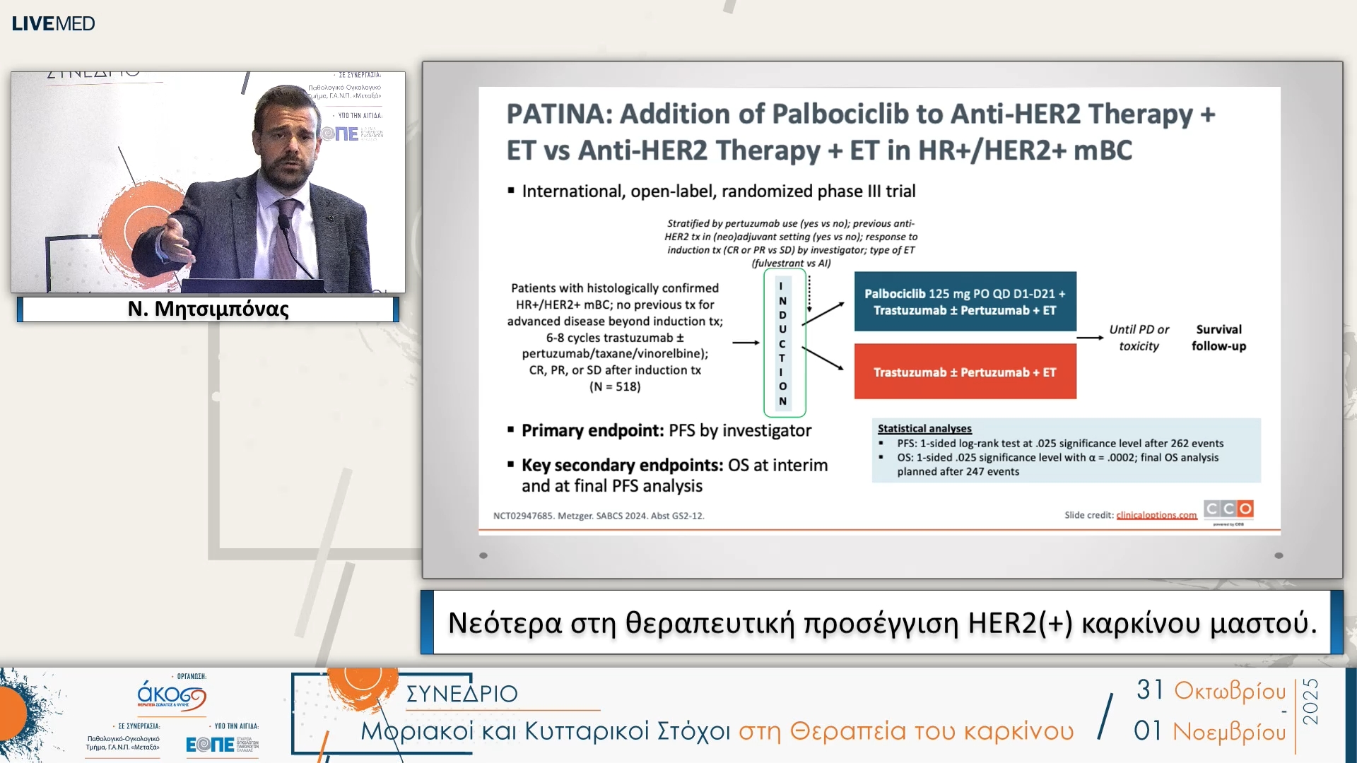 20 Ν. Μητσιμπόνας - Νεότερα στη θεραπευτική προσέγγιση HER2(+) καρκίνου μαστού.