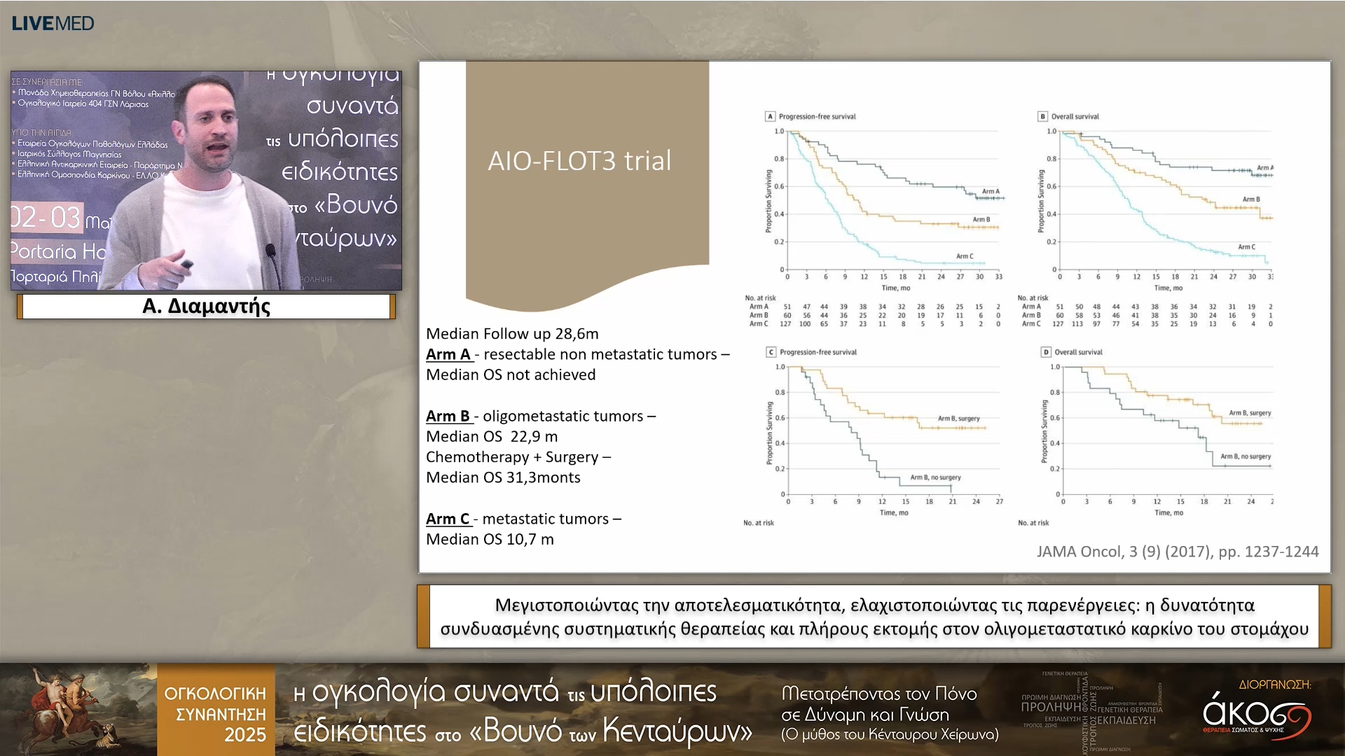 22 Α. Διαμαντής - Μεγιστοποιώντας την αποτελεσματικότητα, ελαχιστοποιώντας τις παρενέργειες: η δυνατότητα συνδυασμένης συστηματικής θεραπείας και πλήρους εκτομής στον ολιγομεταστατικό καρκίνο του στομάχου
